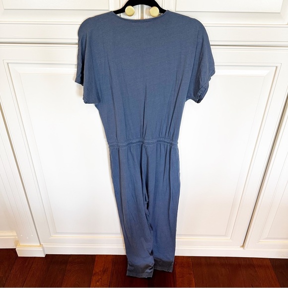 Michael Stars Women’s Blue Chelan Faux Wrap Front Jumpsuit Short Sleeve Cotton S - Picture 10 of 10